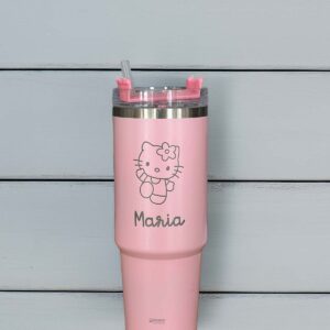 Garrafa Térmica Rosa Personalizável – 24x9 cm