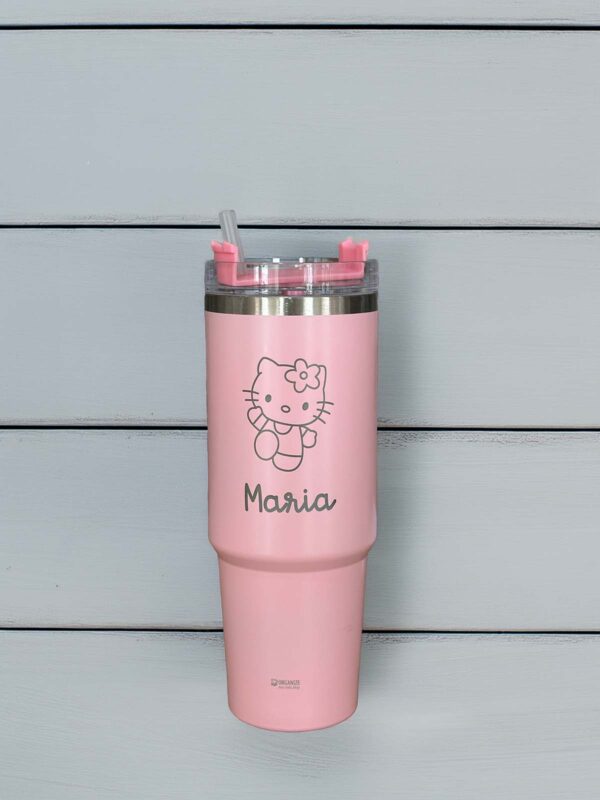 Garrafa Térmica Rosa Personalizável – 24x9 cm