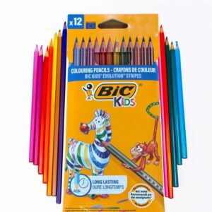 Lápis de Cor BIC Kids Evolution Stripes – 12 Cores