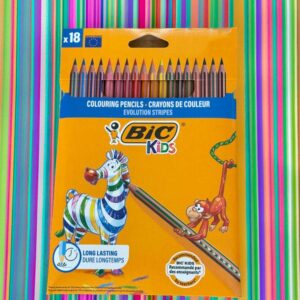 Lápis de Cor BIC Kids Evolution Stripes – 18 Cores