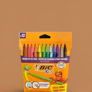 Marcadores de Feltro BIC Kids – 12 Cores Laváveis
