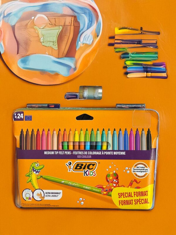 Marcadores de Feltro BIC Kids – 24 Cores Laváveis