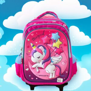 Mochila Infantil com Rodinhas Unicórnio Mágico – 49x36cm