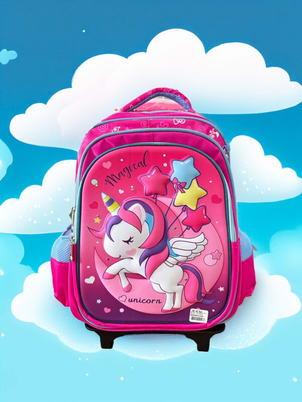 Mochila Infantil com Rodinhas Unicórnio Mágico – 49x36cm