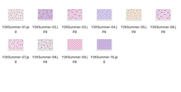 Verão Y2K — Pack 10 Padrões Digitais (JPG + versão SVG) - Image 2