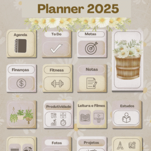 Planner Digital 2025 — Margarida | 151 páginas, hiperlinks