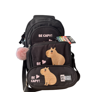 Kit Escolar Capivara Be Capy! — Mochila + Merendeira + Estojo