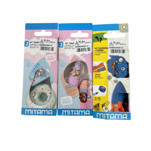 Set Mitama de afia e borracha com modelos de animais para material escolar