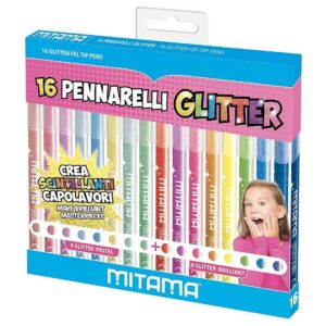 Marcadores glitter Mitama com 16 cores para desenho e pintura