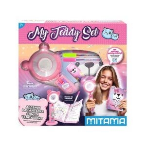 My Teddy Set Mitama com caderno, acessórios coordenados e lâmpada portátil