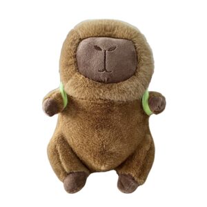 Peluche capivara com mochila de sapinho para presente infantil