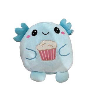 Peluche Soft Yumi TNT axolote azul com cupcake para presente infantil