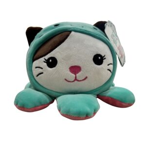 Peluche TNT gatinho com capuz verde água para presente infantil